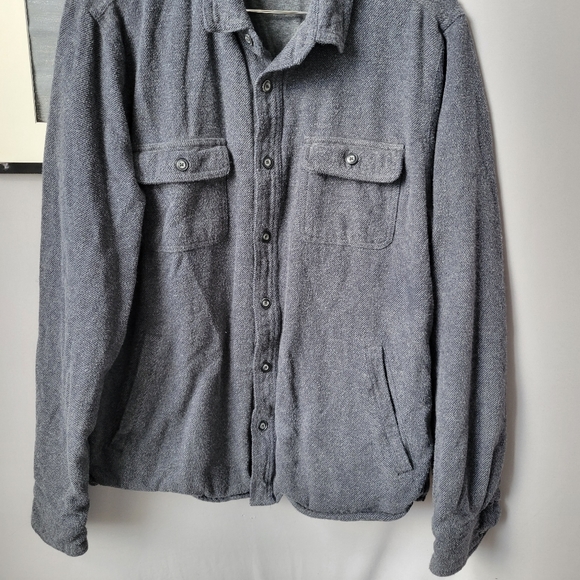 Marine Layer Men's Owen Brushed Stretch Twill Overshirt in Dark Heather Grey M - Picture 6 of 10